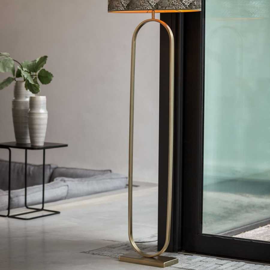 Light and Living Jamiri Golden Colour Floor Lamp Gold Oval Shape